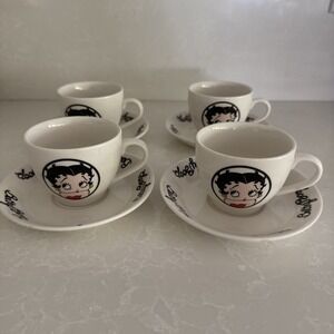 Bright‎ Ideas Unlimited Betty Boop Tea Cups And Saucer Set Of Four